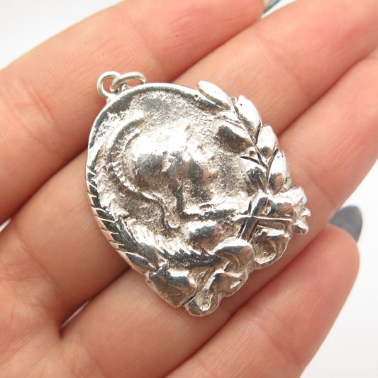 925 Sterling Silver Antique Warrior Pendant