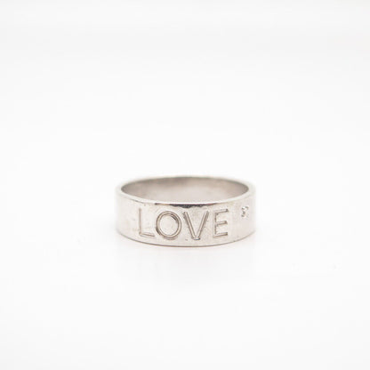 925 Sterling Silver "LOVE" Band Ring Size 7 3/4