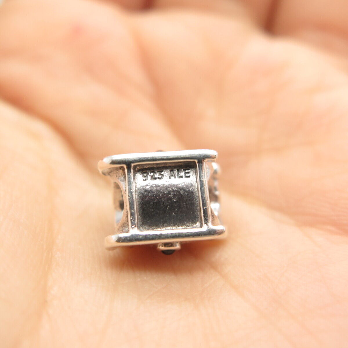 925 Sterling Silver Pandora Red Garnet-Tone Glass Christmas Sleigh Bead Charm