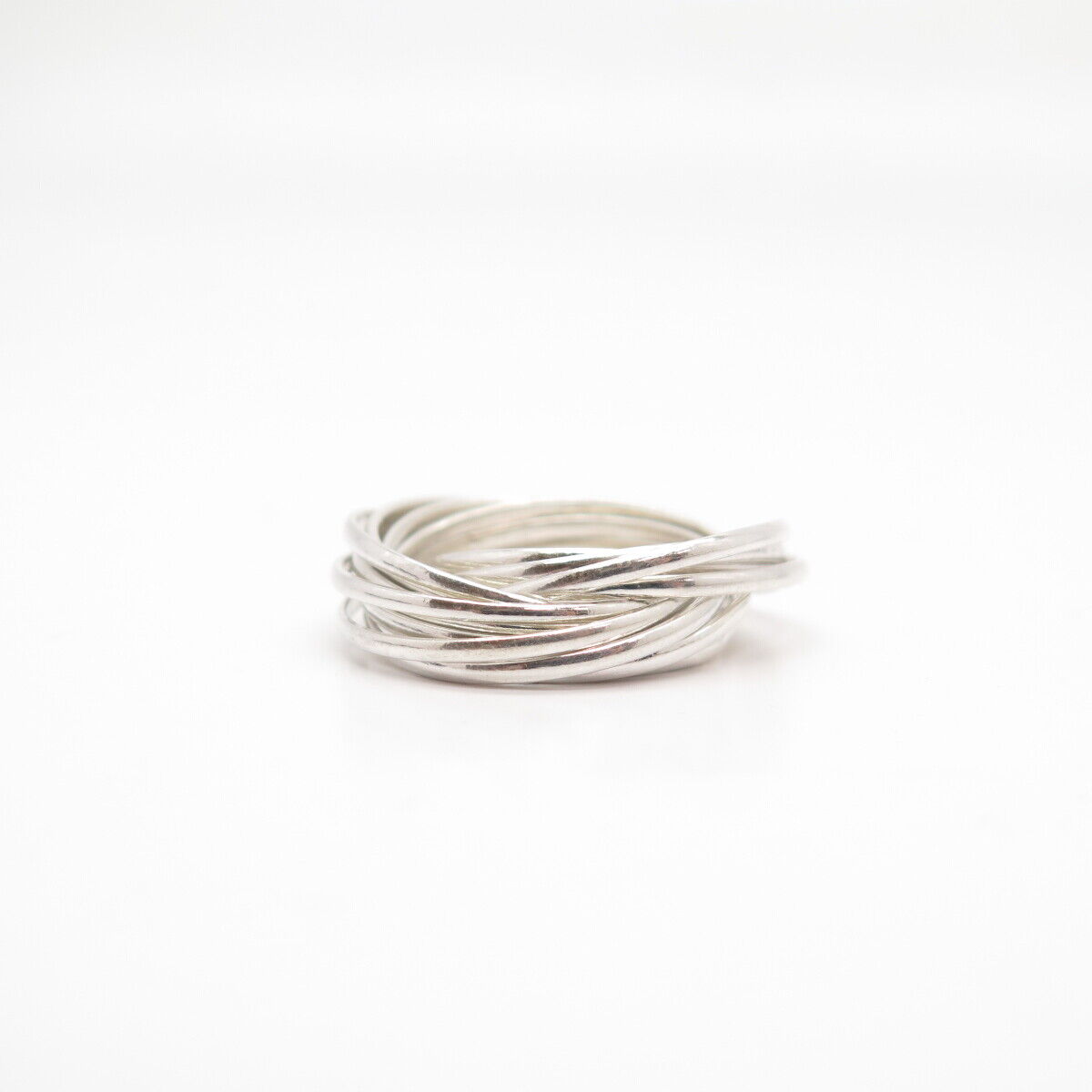 925 Sterling Silver Multi-Circle Interlocked Ring Size 5