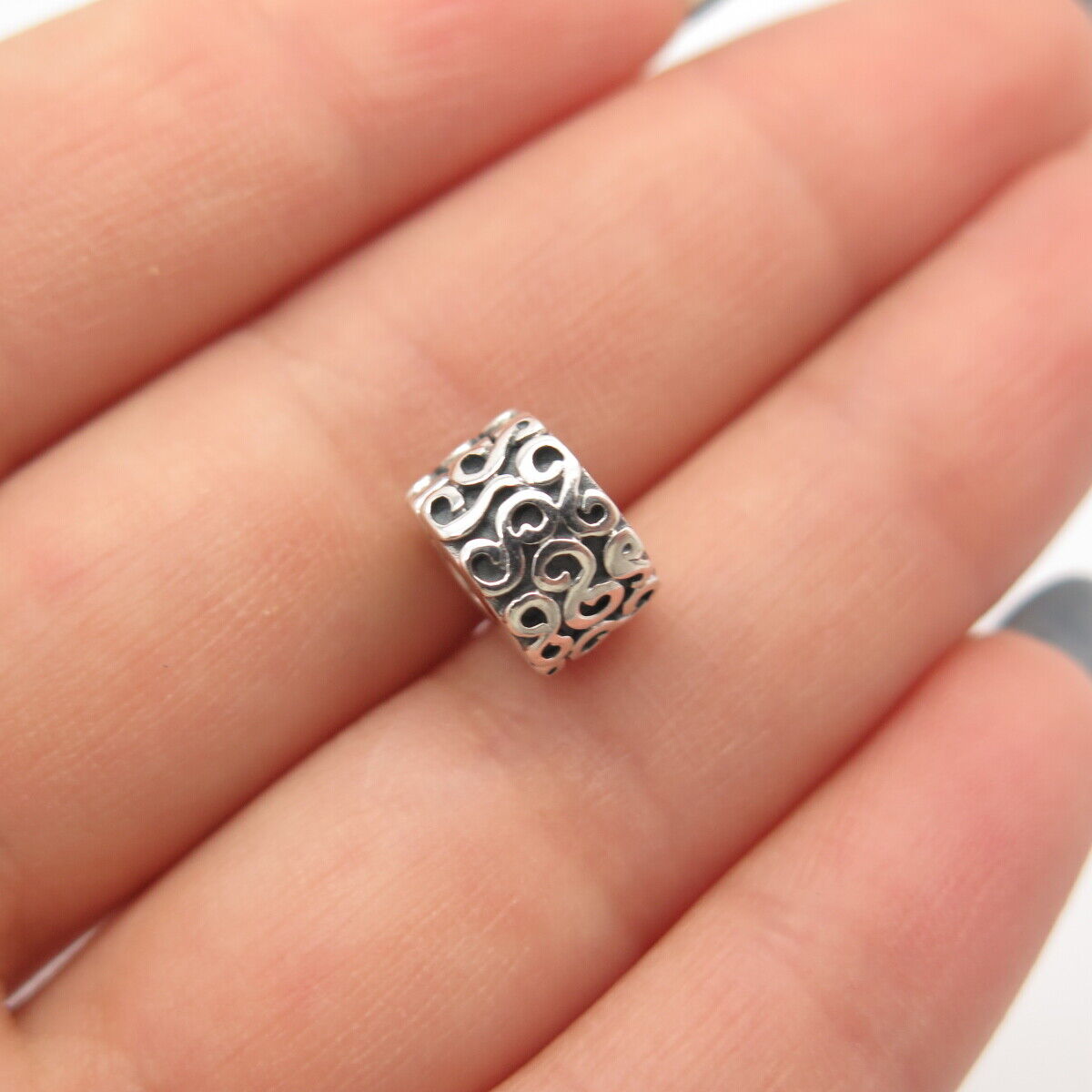 925 Sterling Silver Pandora Swirl Bead Charm