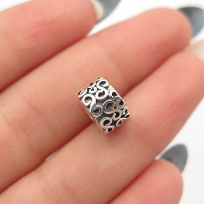 925 Sterling Silver Pandora Swirl Bead Charm