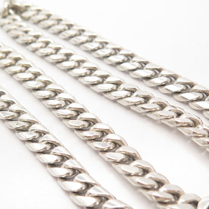 925 Sterling Silver Vintage Mexico Cuban Chain Necklace 24"