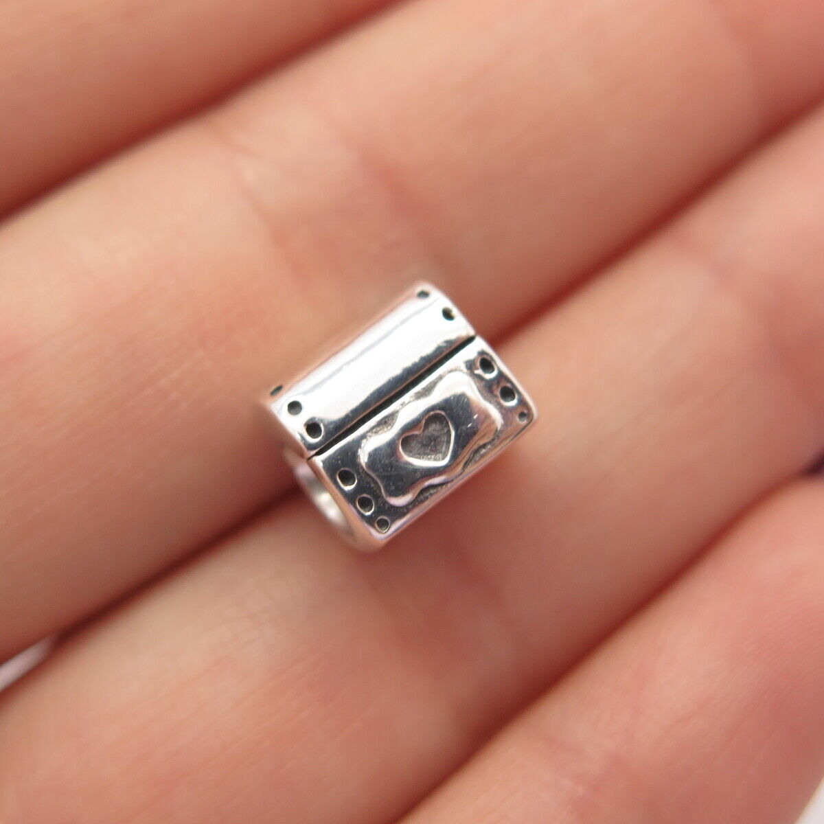 925 Sterling Silver Pandora Treasure Chest Box Bead Charm