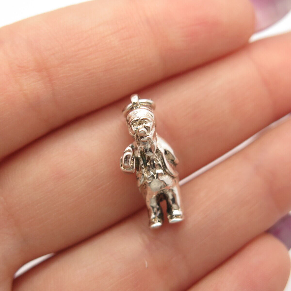 925 Sterling Silver Vintage Gaffer Charm Pendant