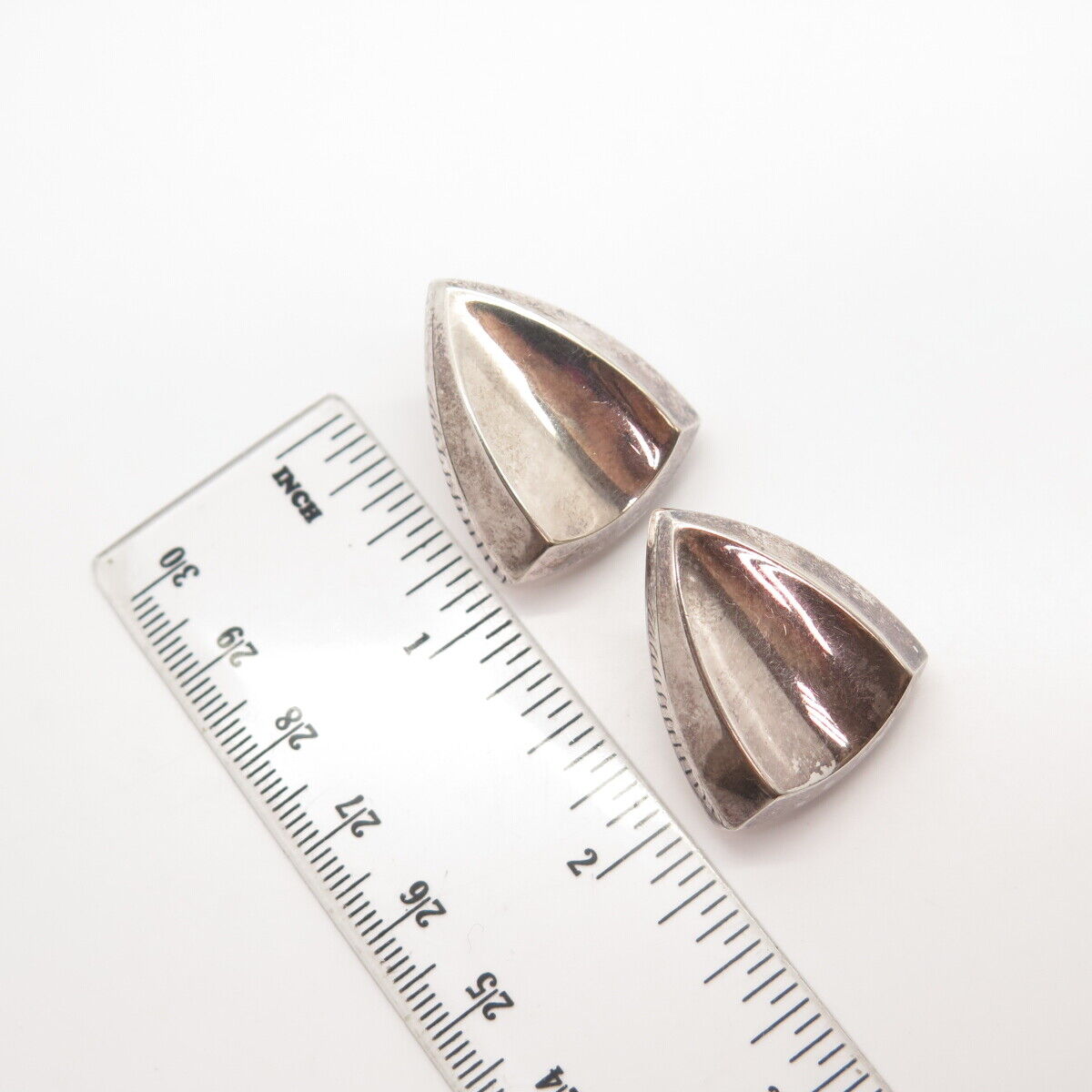 925 Sterling Silver Vintage Modernist Earrings