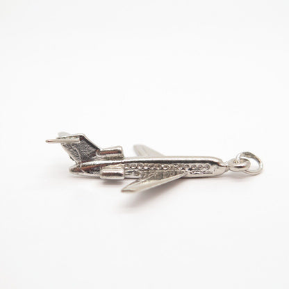 925 Sterling Silver Vintage Airplane Pendant