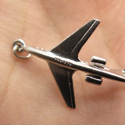 925 Sterling Silver Vintage Airplane Pendant