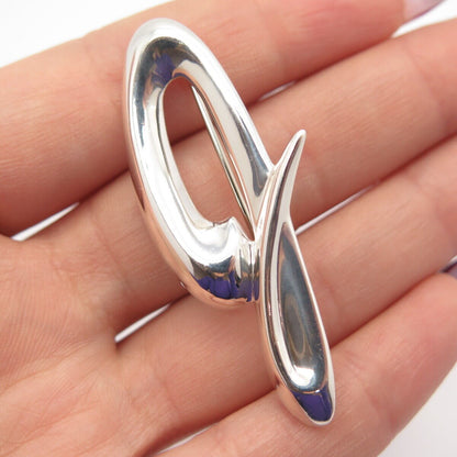 925 Sterling Silver Letter "G" Initial Design Pin Brooch