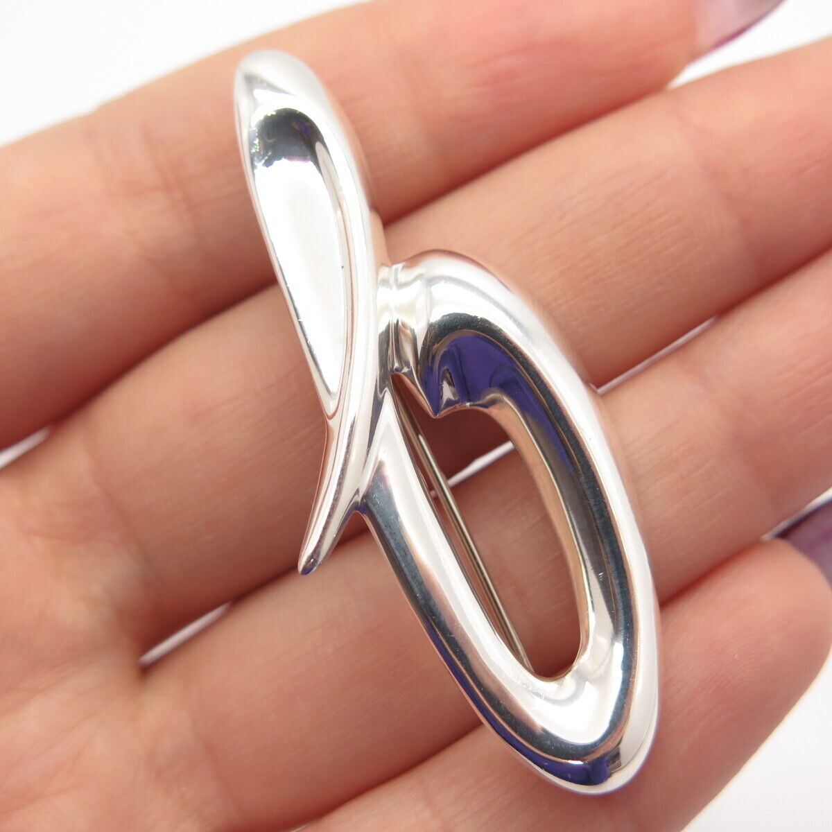 925 Sterling Silver Letter "G" Initial Design Pin Brooch