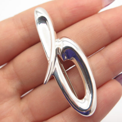 925 Sterling Silver Letter "G" Initial Design Pin Brooch