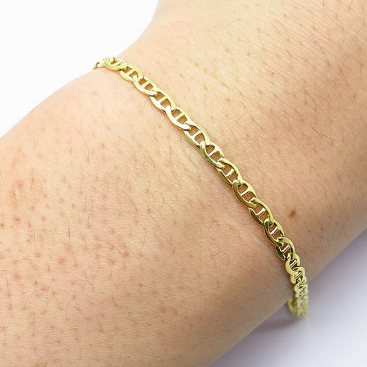 1/20 14K Gold Filled New Old Stock Anchor Mariner Link Bracelet 8.5"