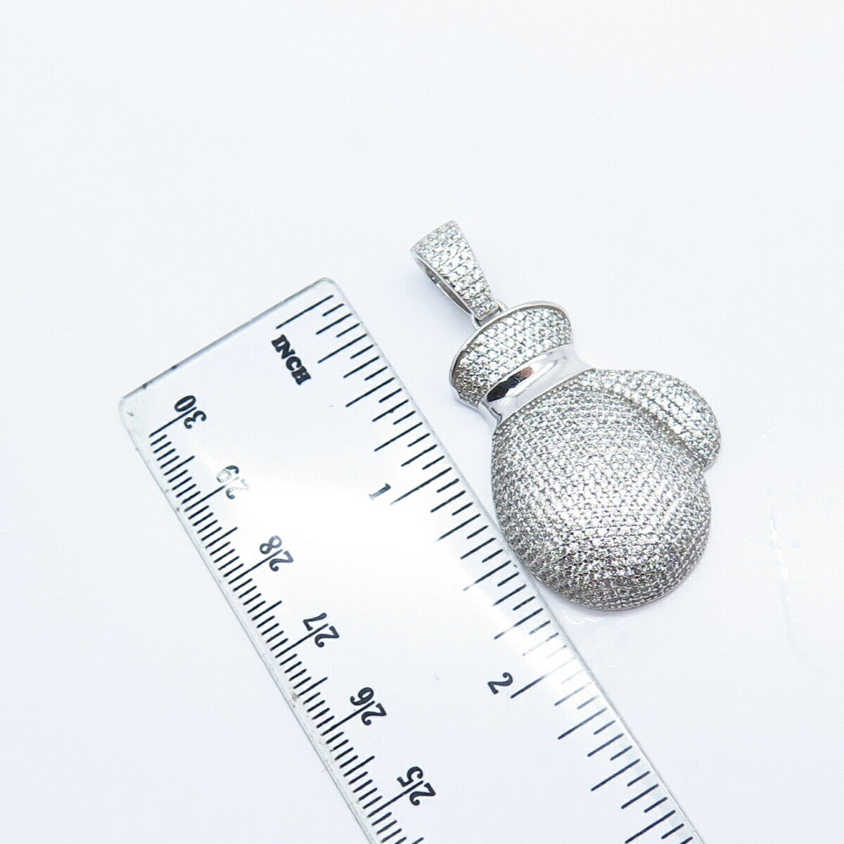 925 Sterling Silver Pave C Z Mitten Pendant