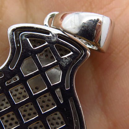 925 Sterling Silver Pave C Z Mitten Pendant