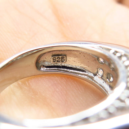 925 Sterling Silver Princess-Cut C Z Ring Size 5.75