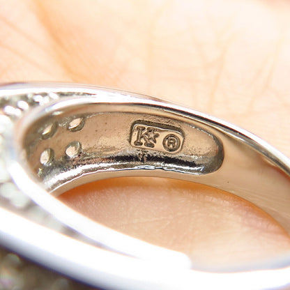 925 Sterling Silver Princess-Cut C Z Ring Size 5.75