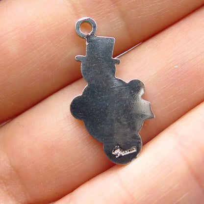 925 Sterling Silver Vintage Snowman Pendant