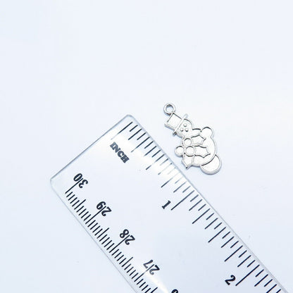 925 Sterling Silver Vintage Snowman Pendant