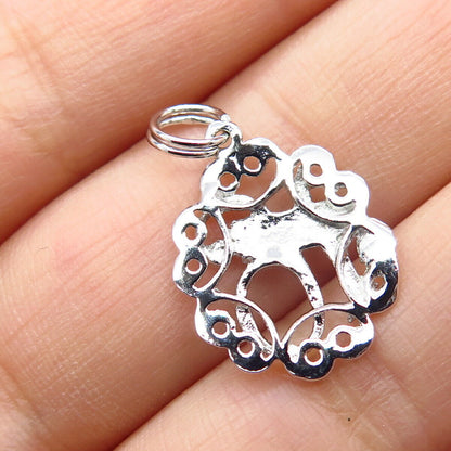 925 Sterling Silver Vintage "Sweet 16" Ornate Pendant