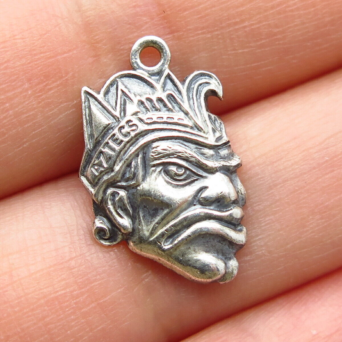 925 Sterling Silver Vintage Tribal Face Pendant