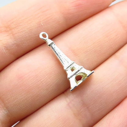 925 Sterling Silver Vintage Eiffel Tower Pendant