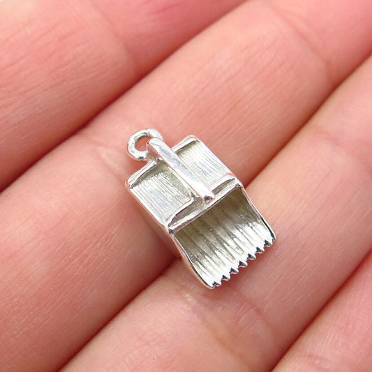 925 Sterling Silver Vintage Ice Scoop For Machine Charm Pendant