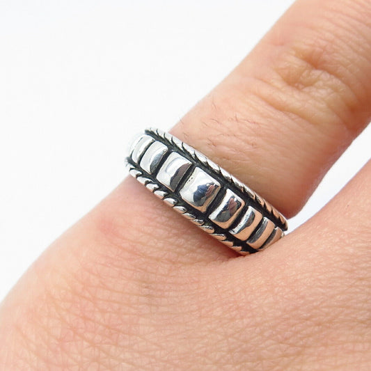 925 Sterling Silver Vintage Shube Cage Ring Size 5