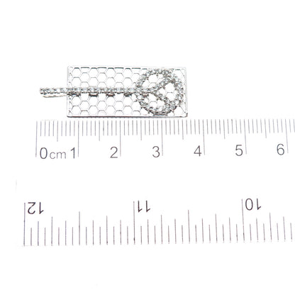925 Sterling Silver Round-Cut C Z Peace Symbol Tag Charm Pendant