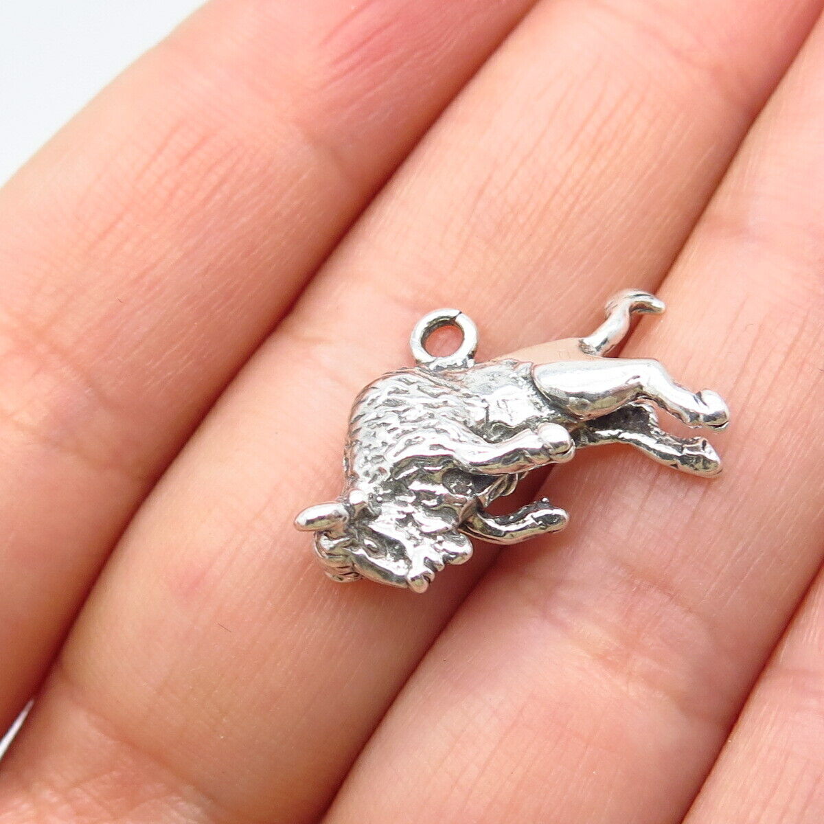 925 Sterling Silver Vintage Bull Charm Pendant