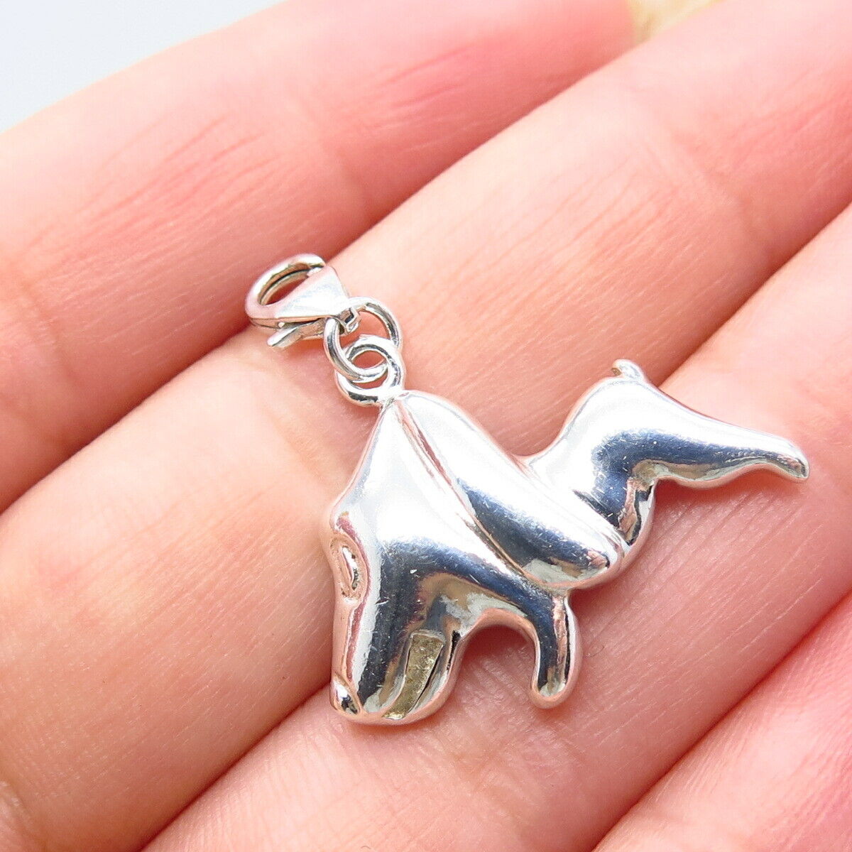 925 Sterling Silver Vintage Dog / Puppy Charm Pendant