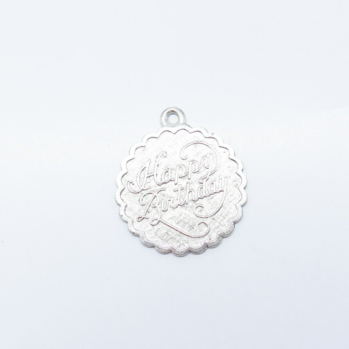 925 Sterling Silver Vintage Lamode "Happy Birthday" Textured Pendant