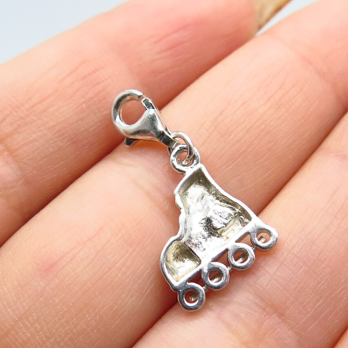 925 Sterling Silver Enamel Roller Skate Charm Pendant