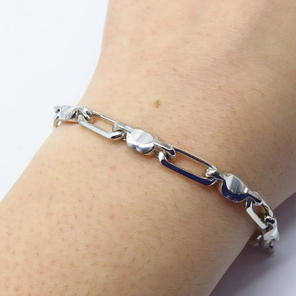 925 Sterling Silver Modernist Link Bracelet 7.75"