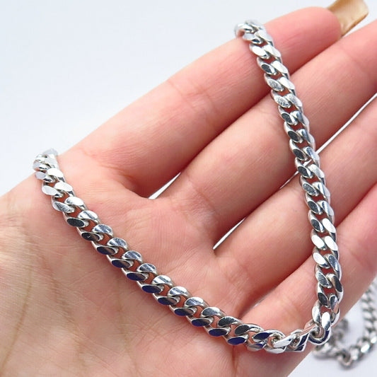 925 Sterling Silver Cuban Chain Necklace 26"