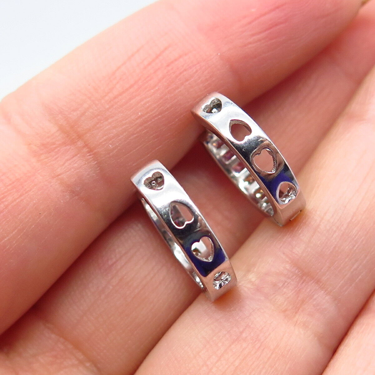 925 Sterling Silver Multi-Color C Z Hoop Earrings