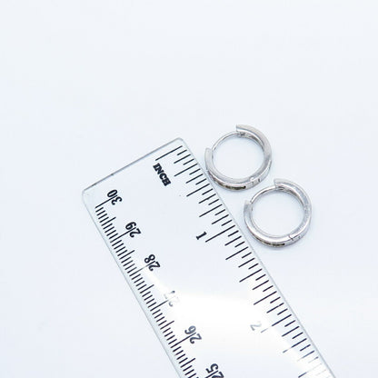 925 Sterling Silver Multi-Color C Z Hoop Earrings