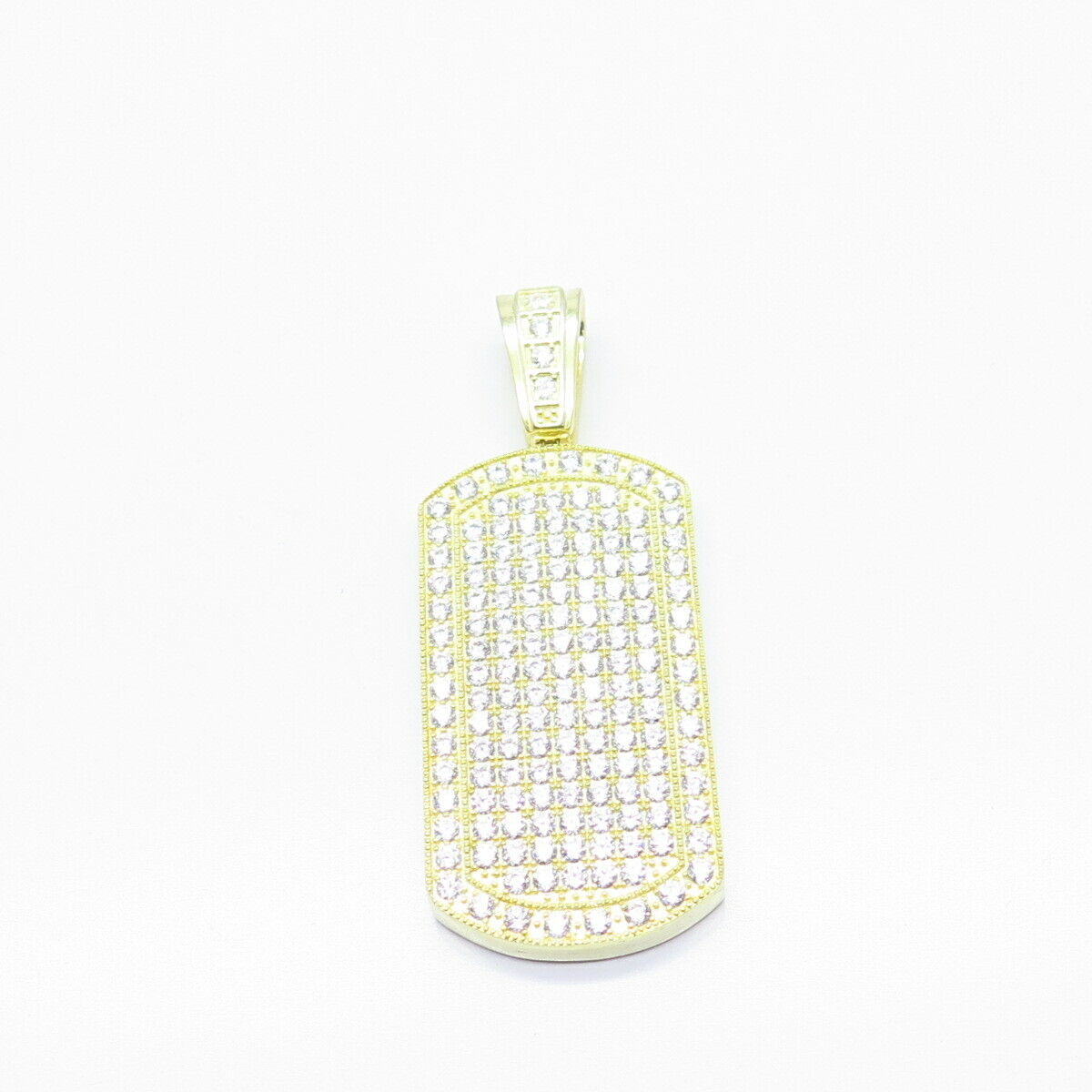 925 Sterling Silver Gold Plated Pave C Z Pendant