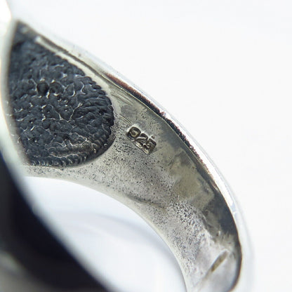 925 Sterling Silver Vintage Modernist Ring Size 10.5