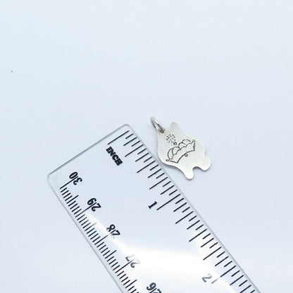 925 Sterling Silver Vintage BEAU Crown & Cross Charm Pendant