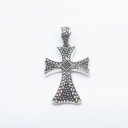 925 Sterling Silver Vintage Ornate Cross Pendant