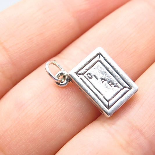 925 Sterling Silver Vintage Sunwest "Diary" Book Charm Pendant