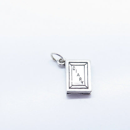 925 Sterling Silver Vintage Sunwest "Diary" Book Charm Pendant