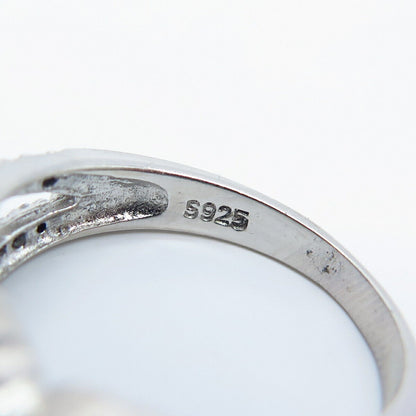 925 Sterling Silver Pave C Z Ring Size 6.75