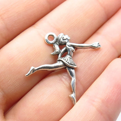 925 Sterling Silver Vintage Dancer Girl Pendant