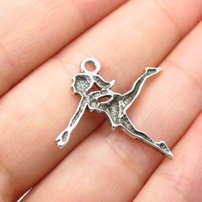 925 Sterling Silver Vintage Dancer Girl Pendant