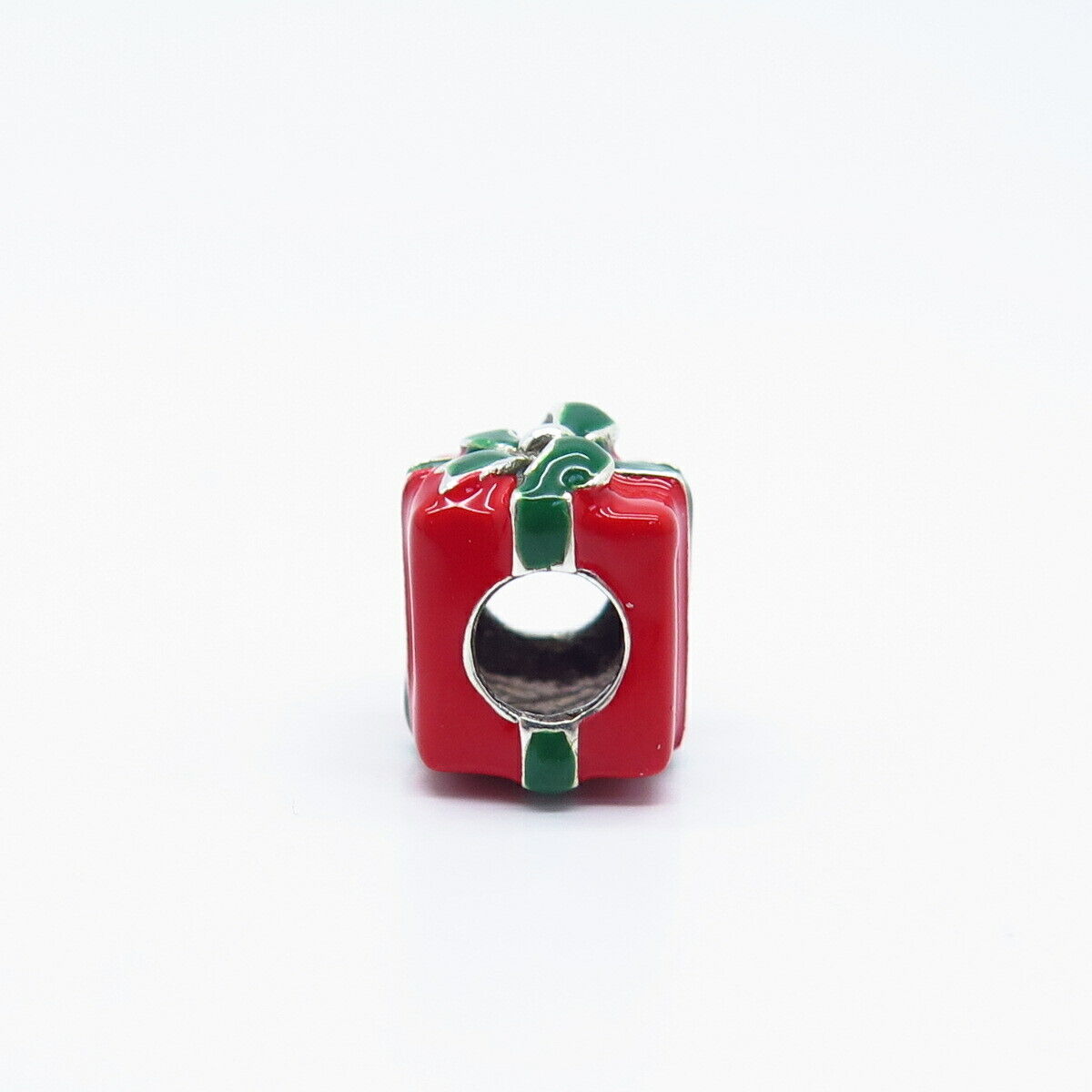 925 Sterling Silver Colorful Enamel Gift Box Bead Charm