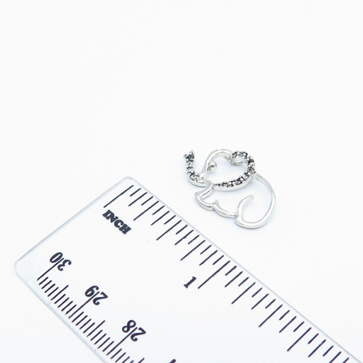 925 Sterling Silver Real Melanite Gem Elephant For Good Luck Slide Pendant