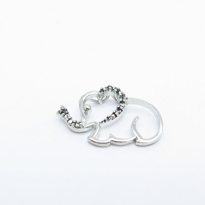 925 Sterling Silver Real Melanite Gem Elephant For Good Luck Slide Pendant