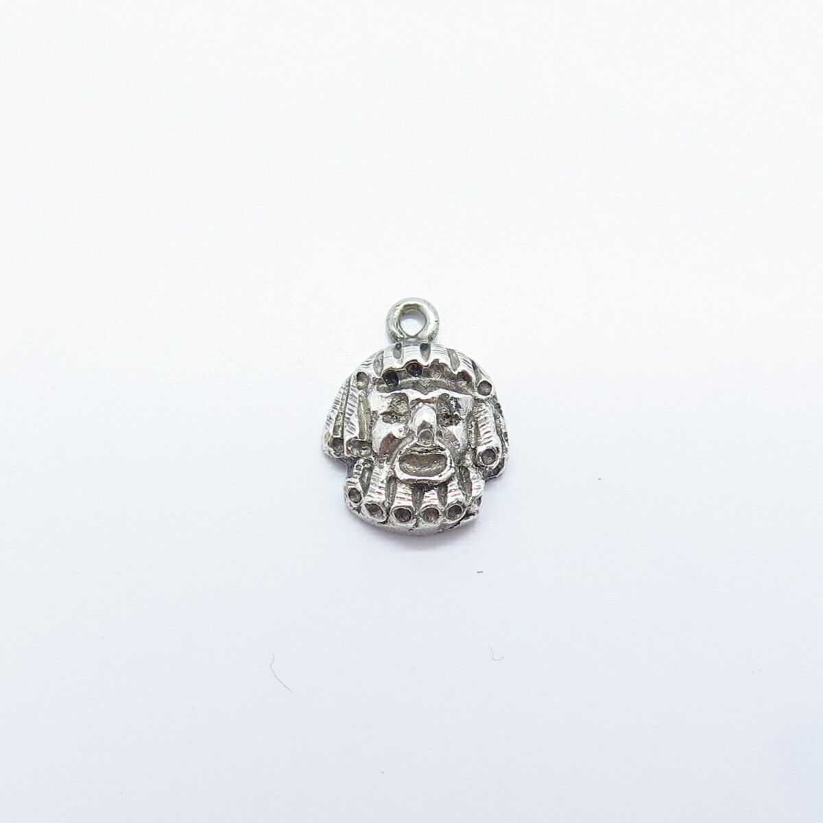 925 Sterling Silver Vintage Face Modernist Charm Pendant