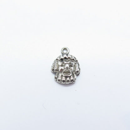 925 Sterling Silver Vintage Face Modernist Charm Pendant